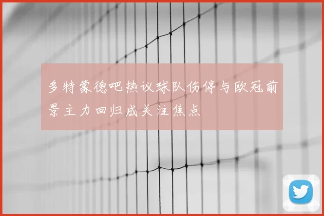 多特蒙德吧热议球队伤停与欧冠前景主力回归成关注焦点